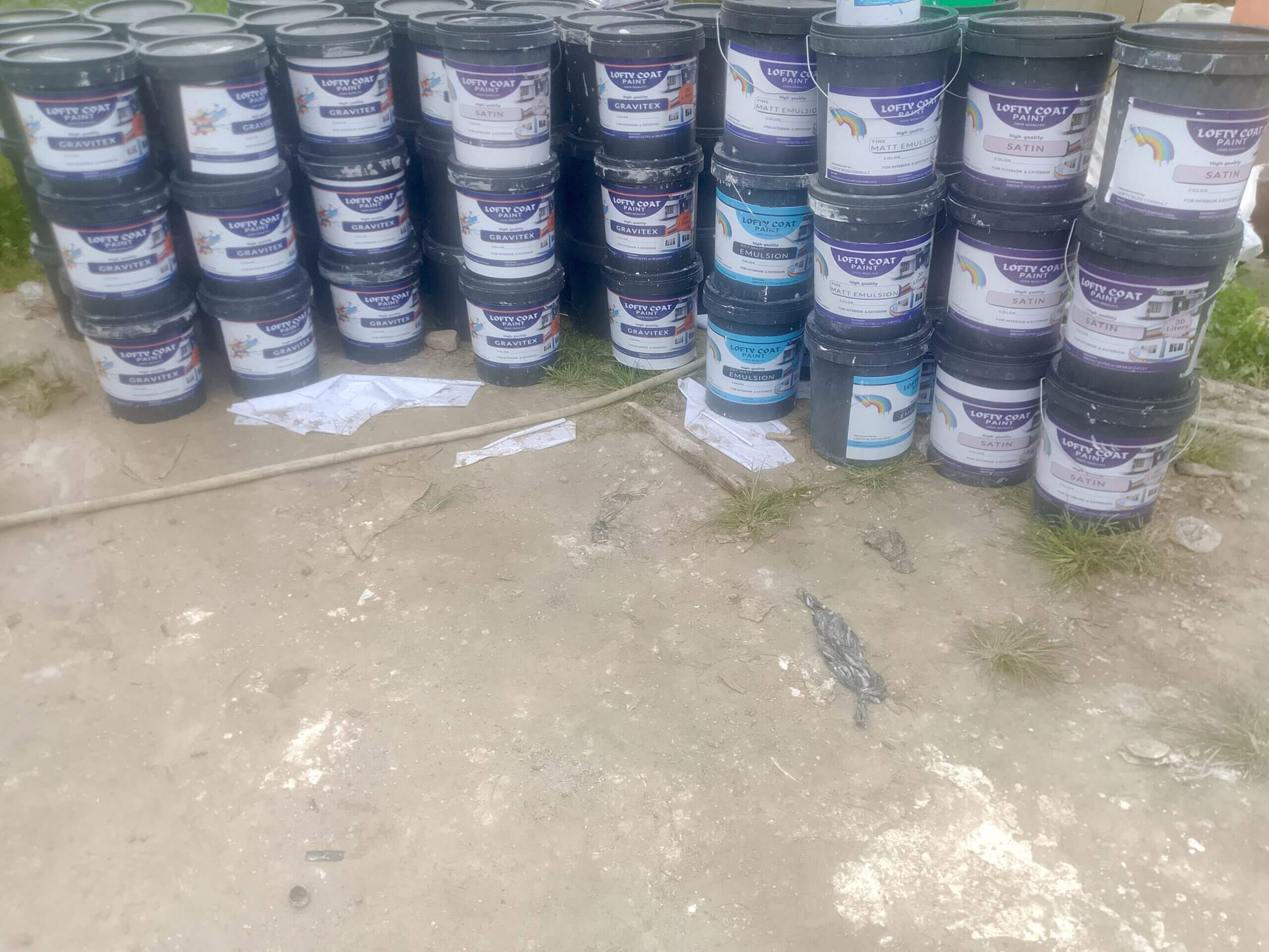 A group of rubber paints for sale.